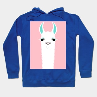 ALPACA LLAMA PORTRAIT ON EGGSHELL PINK Hoodie